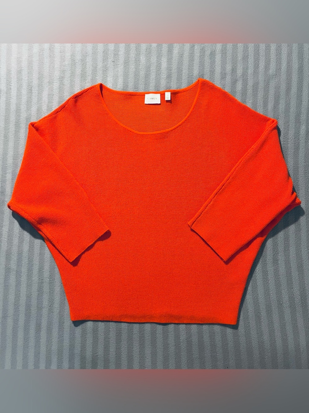 Cyrus Vibrant Orange Scoop Neck Knit Sweater